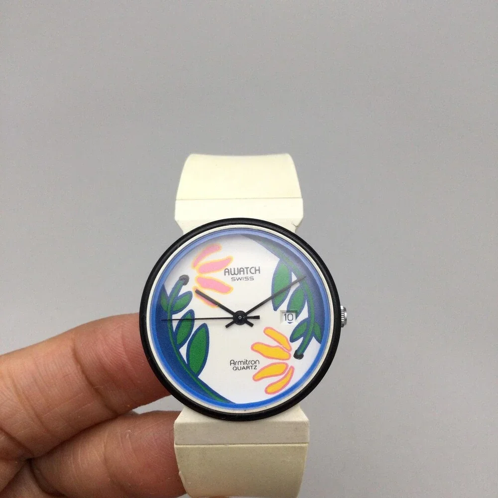 Vintage AWATCH Armitron Womens Watch 31mm Swiss Floral Dial Date New Battery